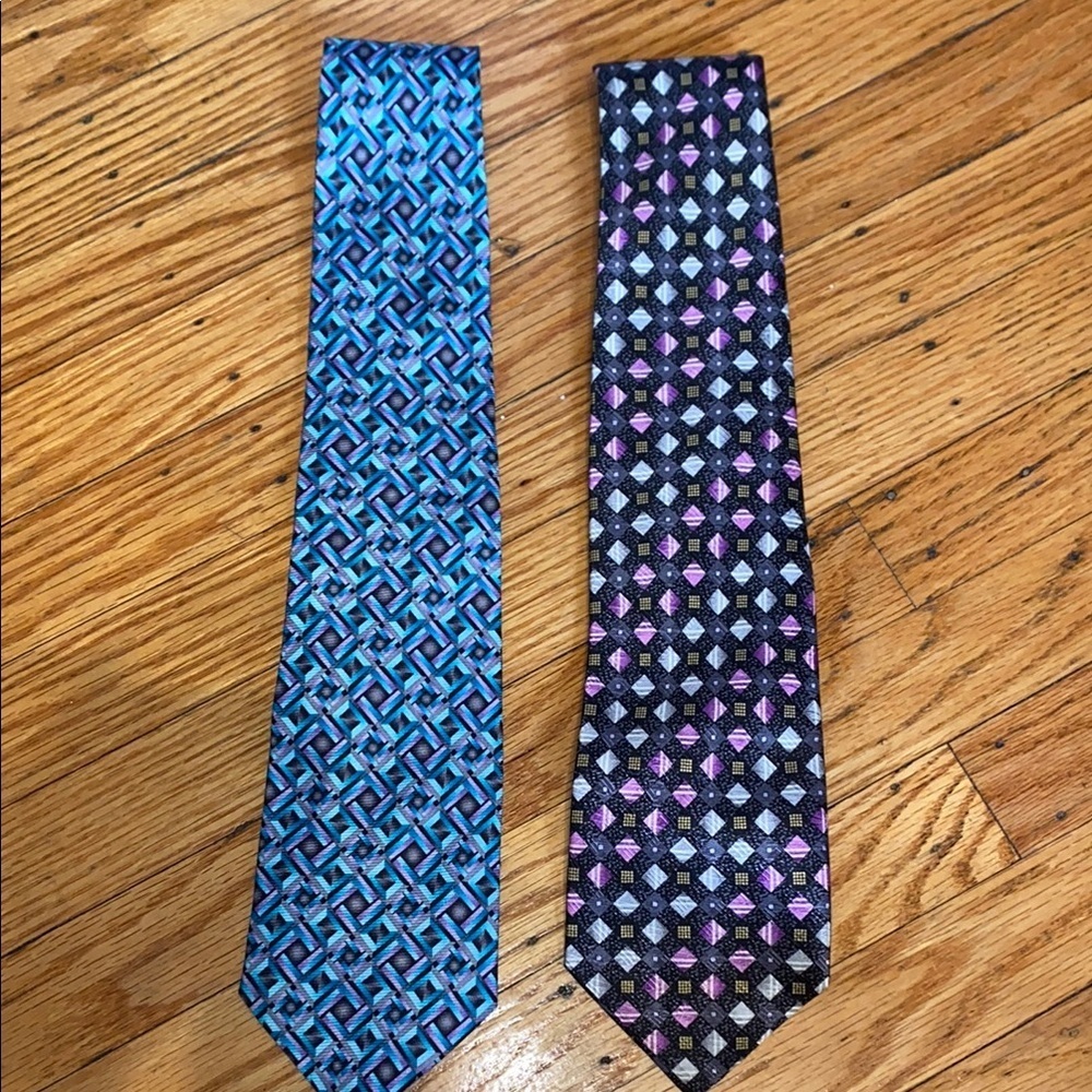 Carlos Devenzia Stylish Blue and Black Patterned Ties